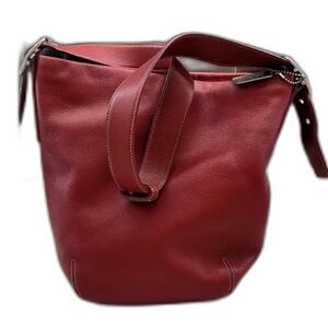 Coach Dark Deep Lipstick Red Soho Legacy Leather Bag Bucket Bag Vintage Coach